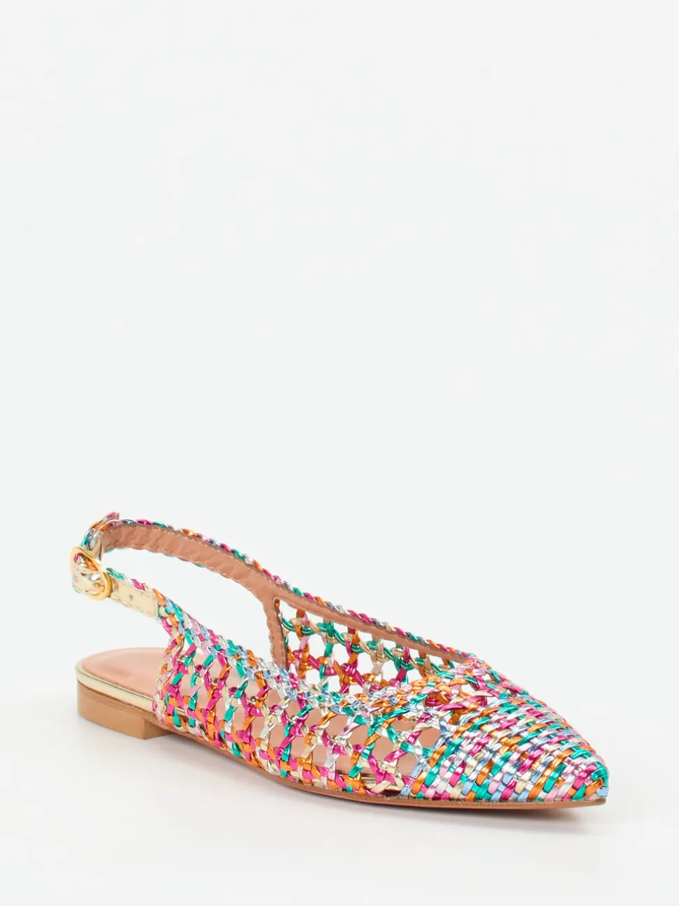 Konstantin Starke – Slingpumps aus Flechtleder Multicolor