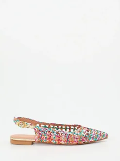 Konstantin Starke – Slingpumps aus Flechtleder Multicolor