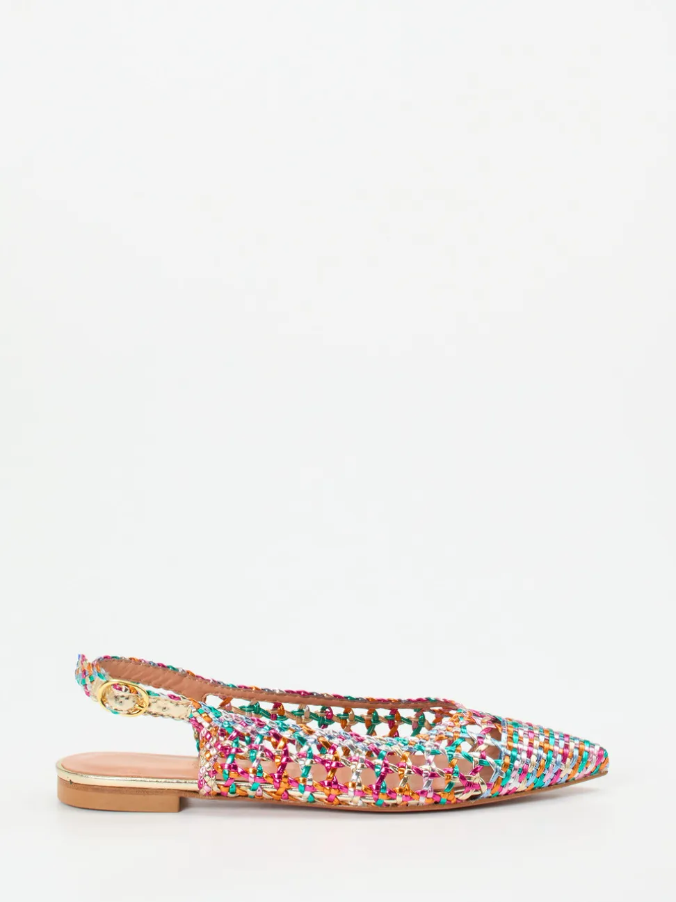 Konstantin Starke – Slingpumps aus Flechtleder Multicolor