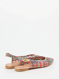 Konstantin Starke – Slingpumps aus Flechtleder Multicolor