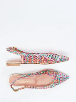 Konstantin Starke – Slingpumps aus Flechtleder Multicolor