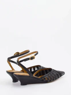 Konstantin Starke – Slingpumps aus Lammnappa und Mesh Schwarz