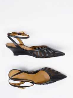 Konstantin Starke – Slingpumps aus Lammnappa und Mesh Schwarz