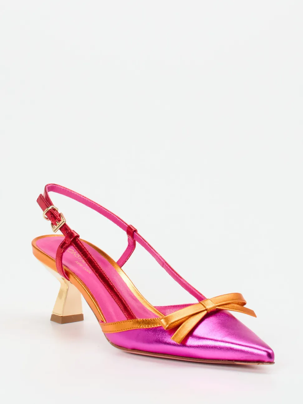Konstantin Starke – Slingpumps aus Metallicleder pink