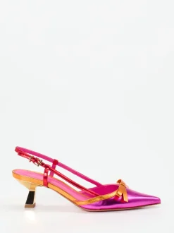 Konstantin Starke – Slingpumps aus Metallicleder pink