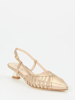 Konstantin Starke – Slingpumps aus Metallicleder gold