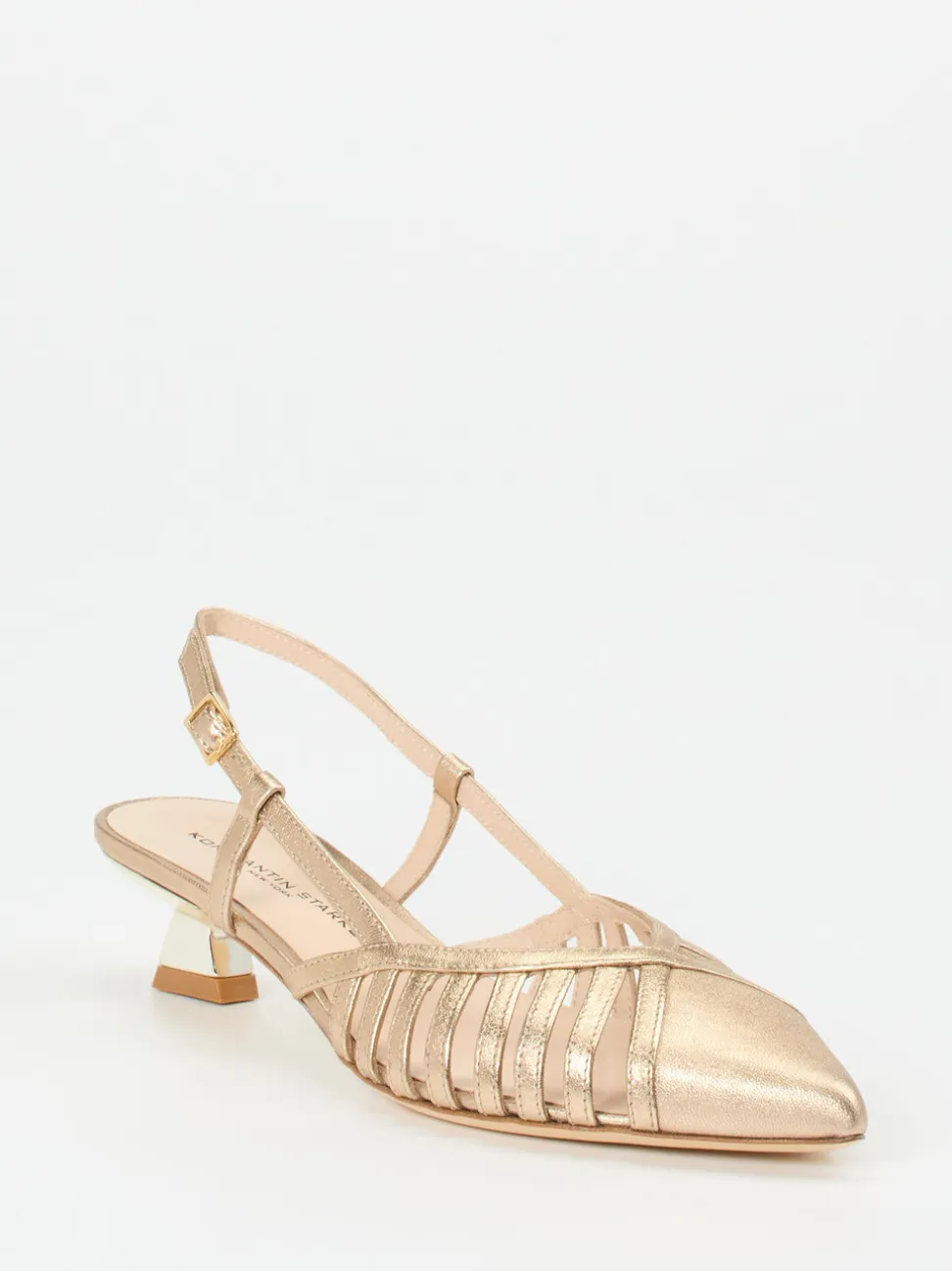Konstantin Starke – Slingpumps aus Metallicleder gold