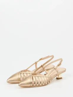 Konstantin Starke – Slingpumps aus Metallicleder gold
