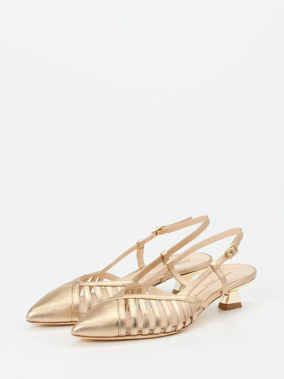 Konstantin Starke – Slingpumps aus Metallicleder gold