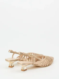 Konstantin Starke – Slingpumps aus Metallicleder gold