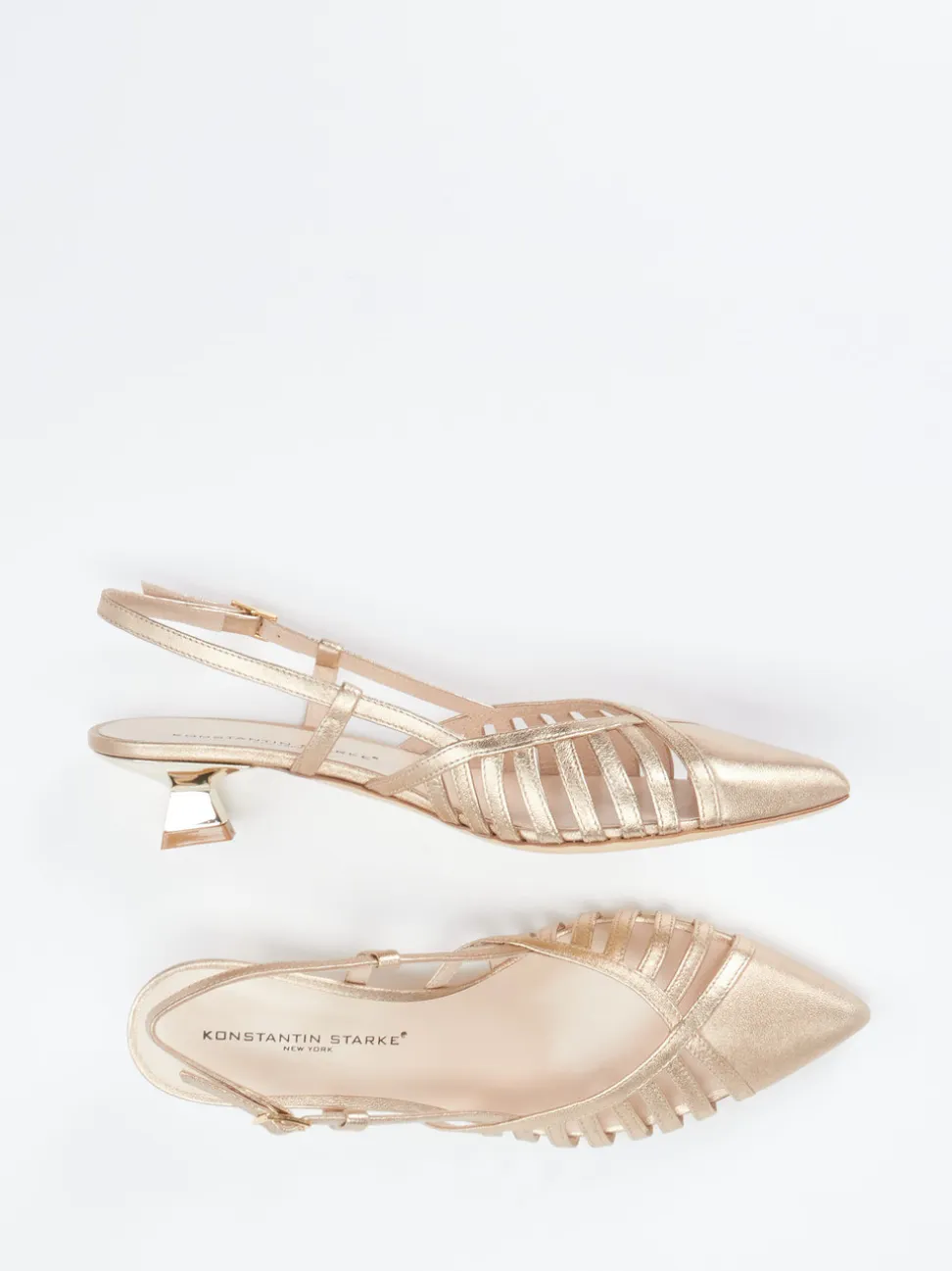 Konstantin Starke – Slingpumps aus Metallicleder gold