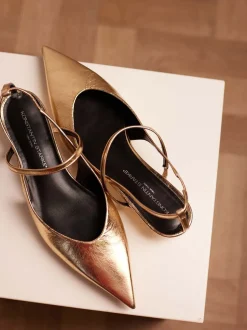 Konstantin Starke – Slingpumps aus Metallicleder Gold