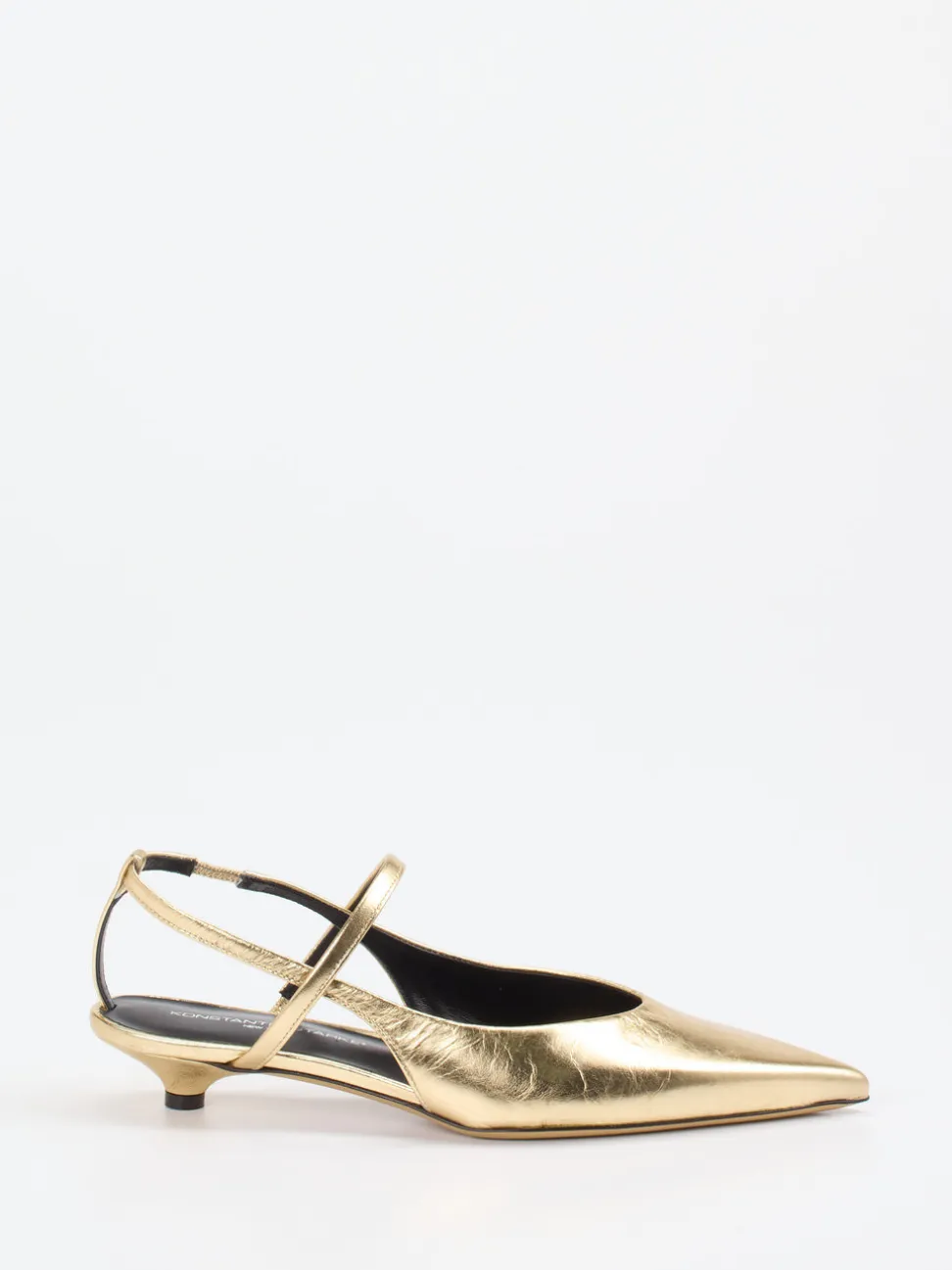 Konstantin Starke – Slingpumps aus Metallicleder Gold