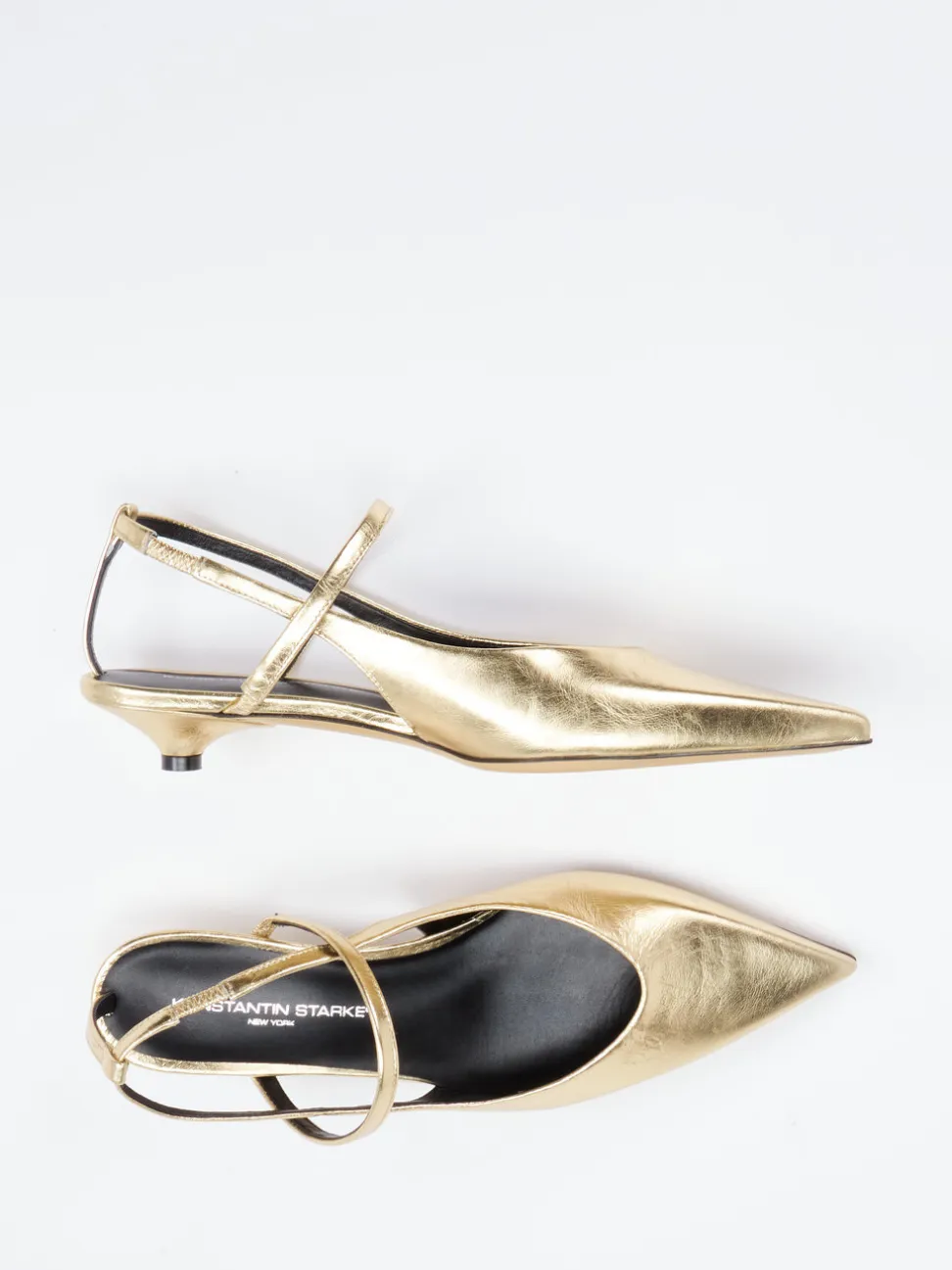 Konstantin Starke – Slingpumps aus Metallicleder Gold