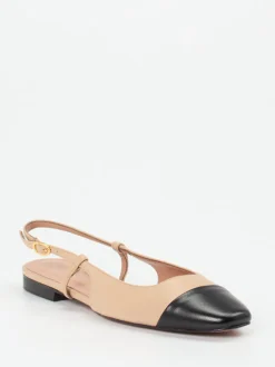 Konstantin Starke – Slingpumps aus Lammleder Beige-Schwarz