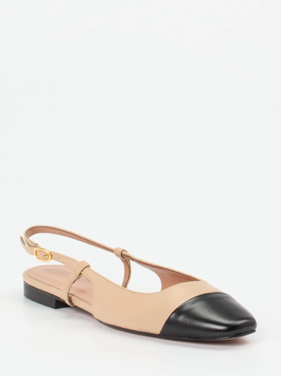 Konstantin Starke – Slingpumps aus Lammleder Beige-Schwarz