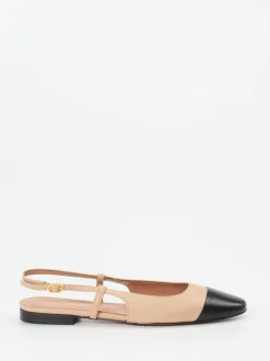 Konstantin Starke – Slingpumps aus Lammleder Beige-Schwarz