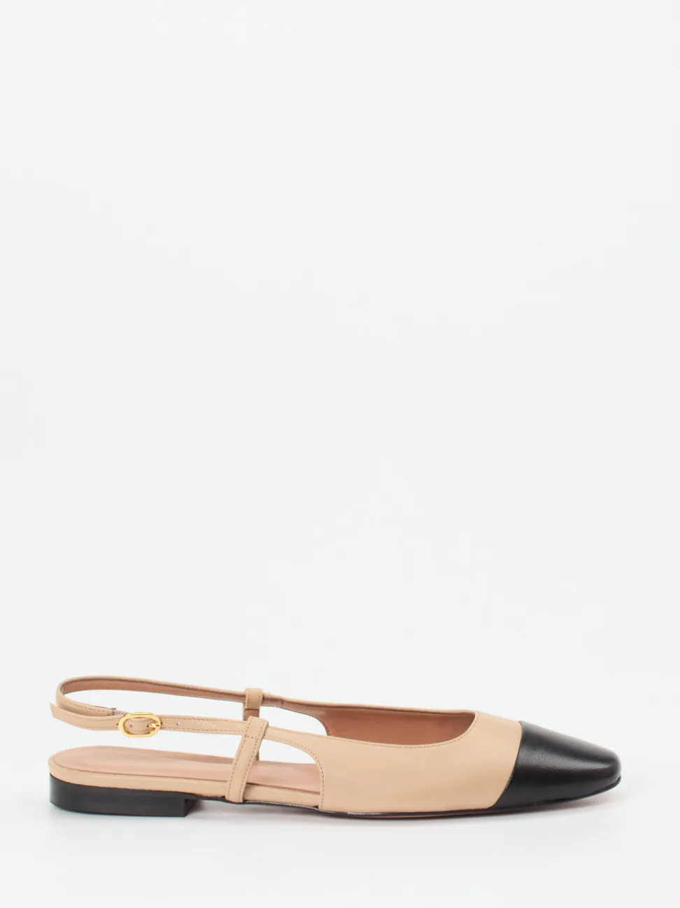 Konstantin Starke – Slingpumps aus Lammleder Beige-Schwarz
