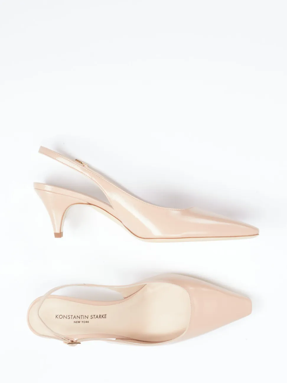 Konstantin Starke – Slingpumps aus Lack-Ziegenleder Nude