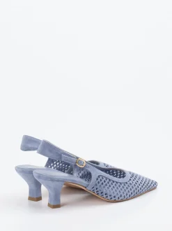 Konstantin Starke – Slingpumps aus Veloursleder Pastellblau