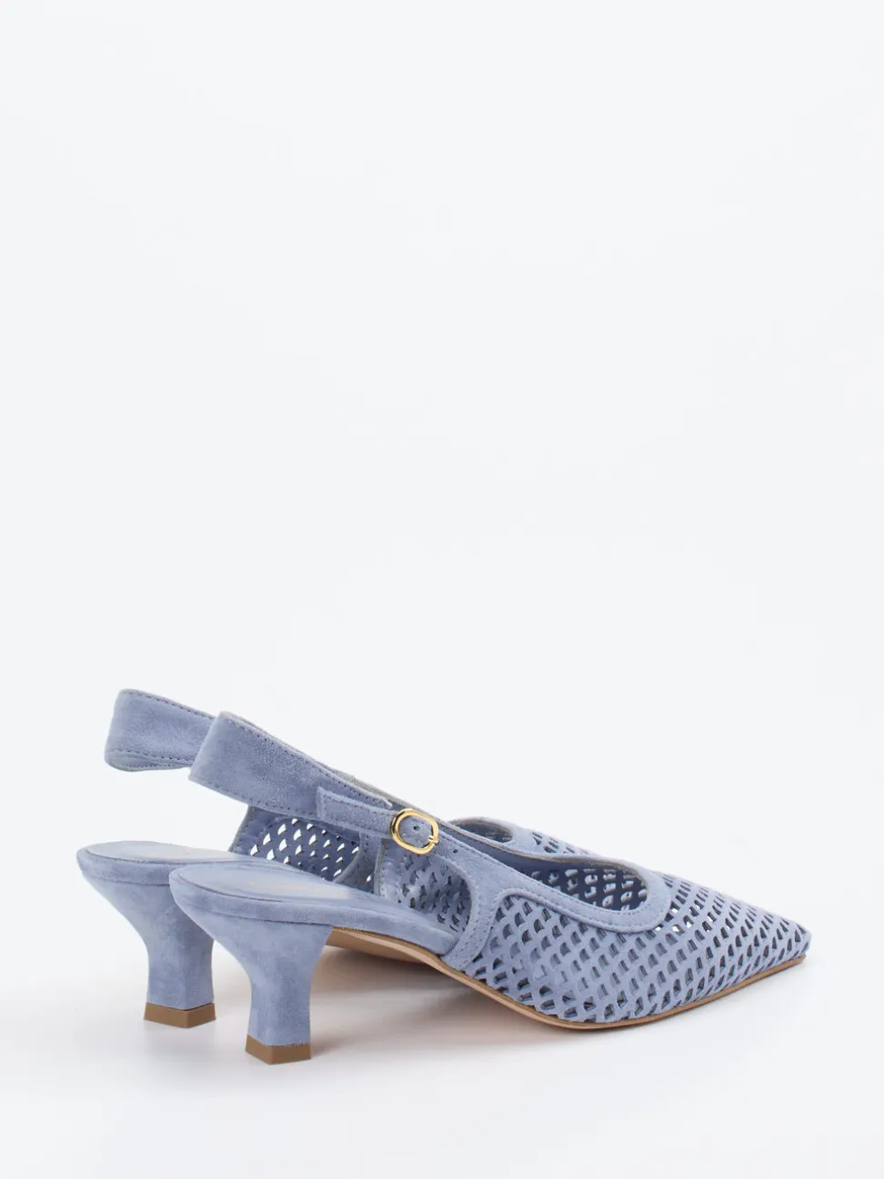 Konstantin Starke – Slingpumps aus Veloursleder Pastellblau