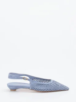 Konstantin Starke – Slingpumps aus Veloursleder Pastellblau