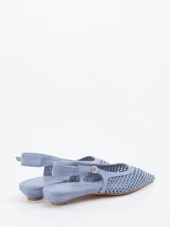 Konstantin Starke – Slingpumps aus Veloursleder Pastellblau
