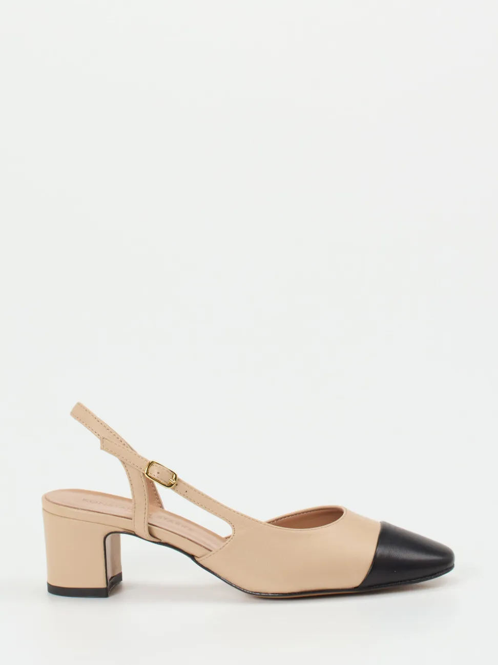 Konstantin Starke – Slingpumps aus Lammleder Beige-Schwarz