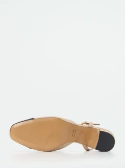 Konstantin Starke – Slingpumps aus Lammleder Beige-Schwarz