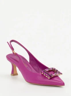 Konstantin Starke – Slingpumps aus Lammleder Fuchsia