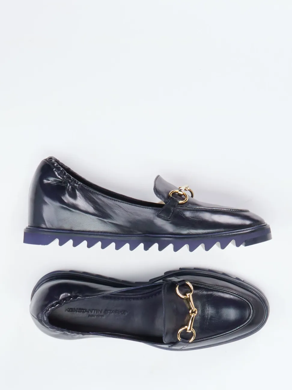 Konstantin Starke – Slipper aus Lammleder in Tiefblau