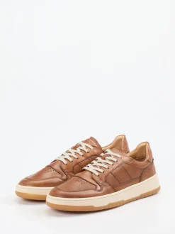 Konstantin Starke – Sneaker aus Kalbleder cognacfarben