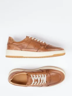Konstantin Starke – Sneaker aus Kalbleder cognacfarben