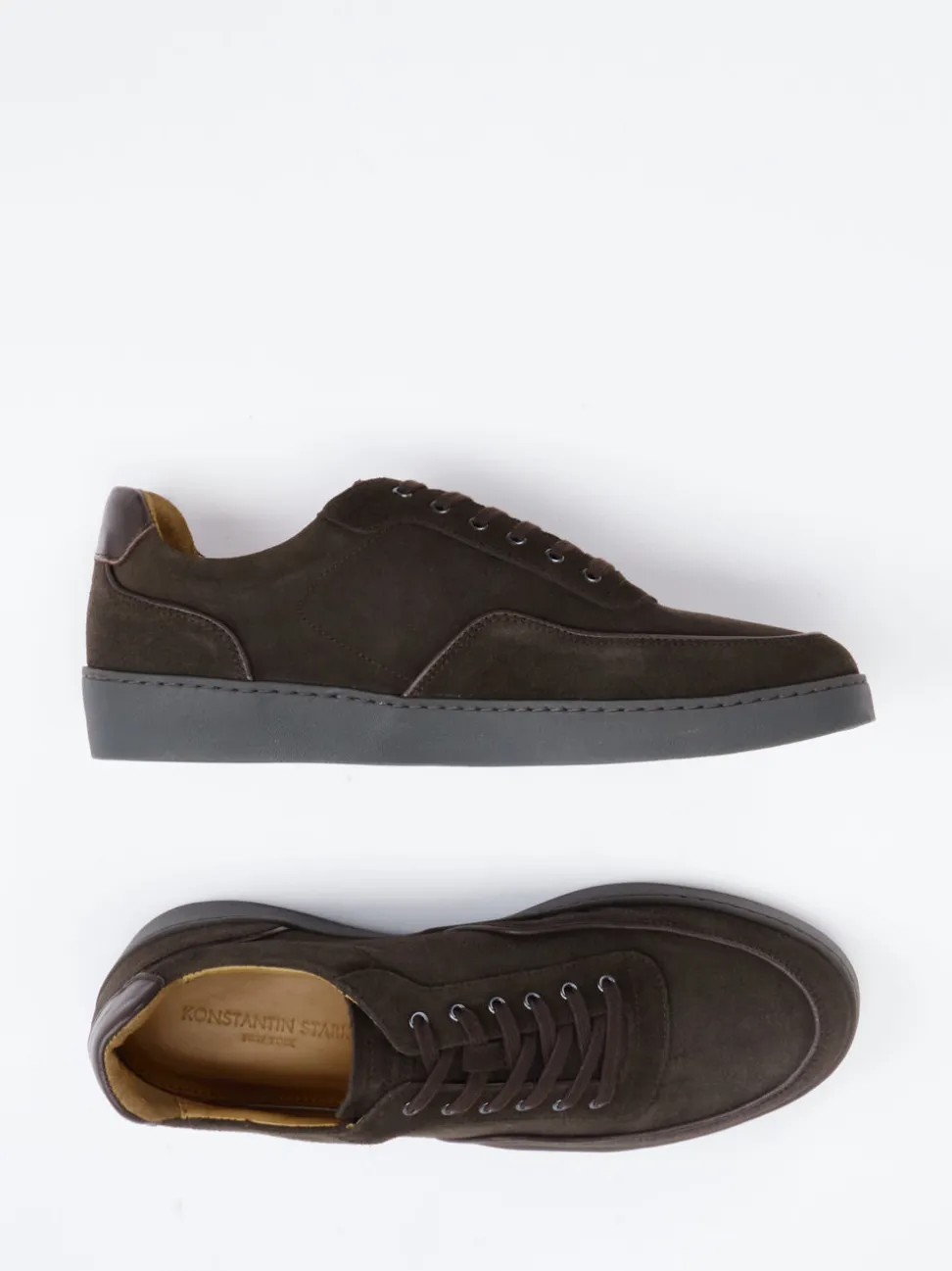 Konstantin Starke – Sneaker aus Veloursleder Dunkelbraun