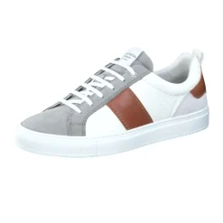 Konstantin Starke – Sneaker aus Kalbleder weiß-cognac