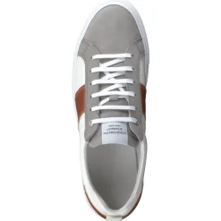Konstantin Starke – Sneaker aus Kalbleder weiß-cognac