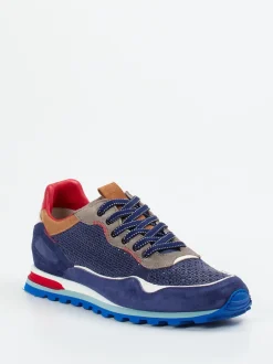 Konstantin Starke – Sneaker aus Leder und Velours blau