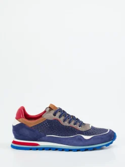 Konstantin Starke – Sneaker aus Leder und Velours blau