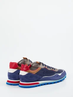 Konstantin Starke – Sneaker aus Leder und Velours blau