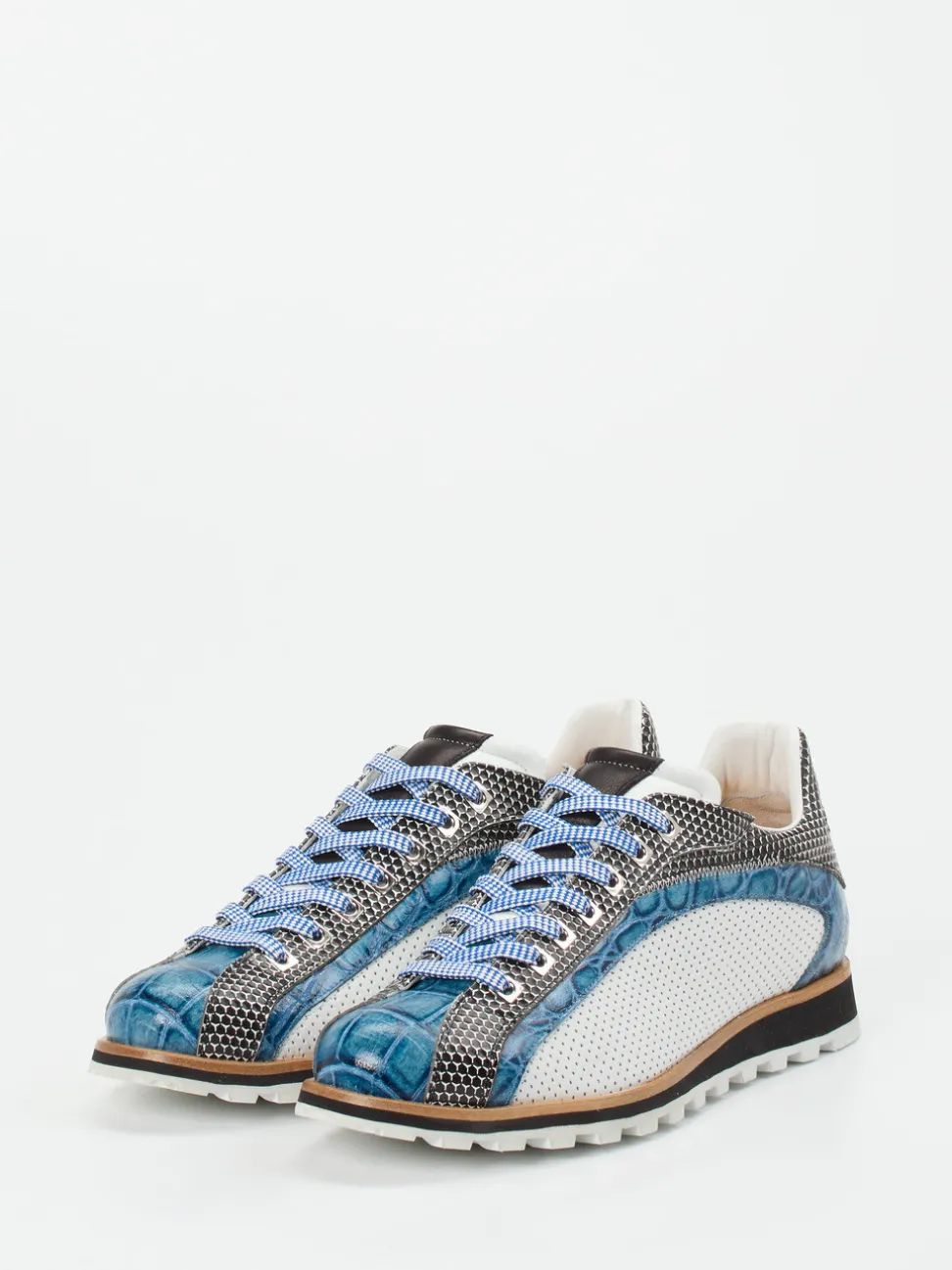 Konstantin Starke – Sneaker aus geprägtem Leder blau