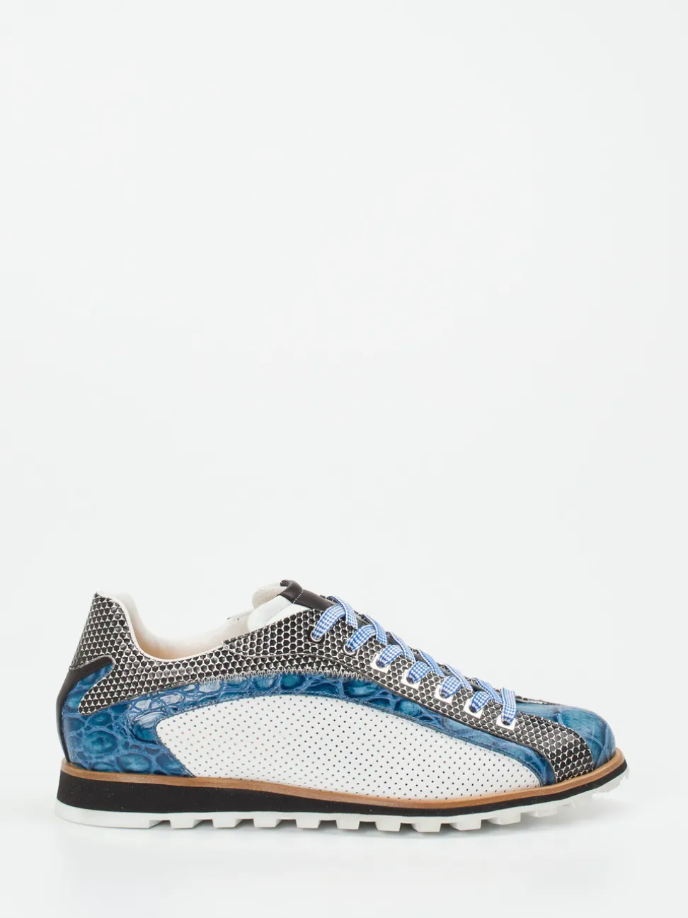 Konstantin Starke – Sneaker aus geprägtem Leder blau