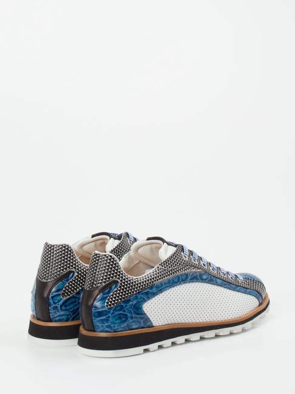 Konstantin Starke – Sneaker aus geprägtem Leder blau
