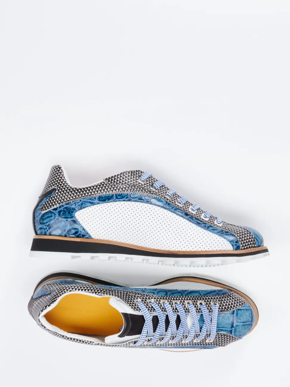Konstantin Starke – Sneaker aus geprägtem Leder blau