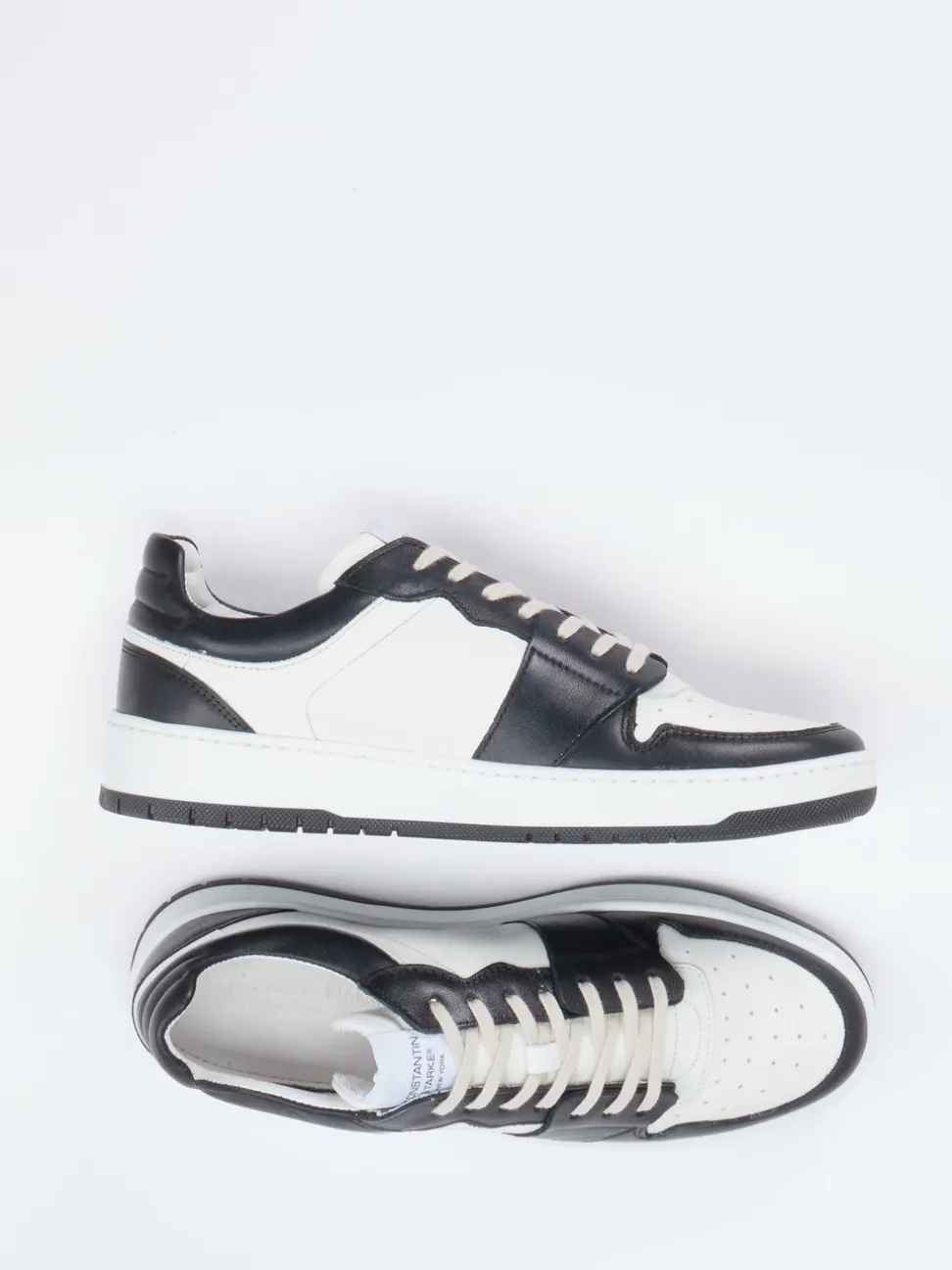 Konstantin Starke – Sneaker aus Kalbleder Offwhite-Schwarz