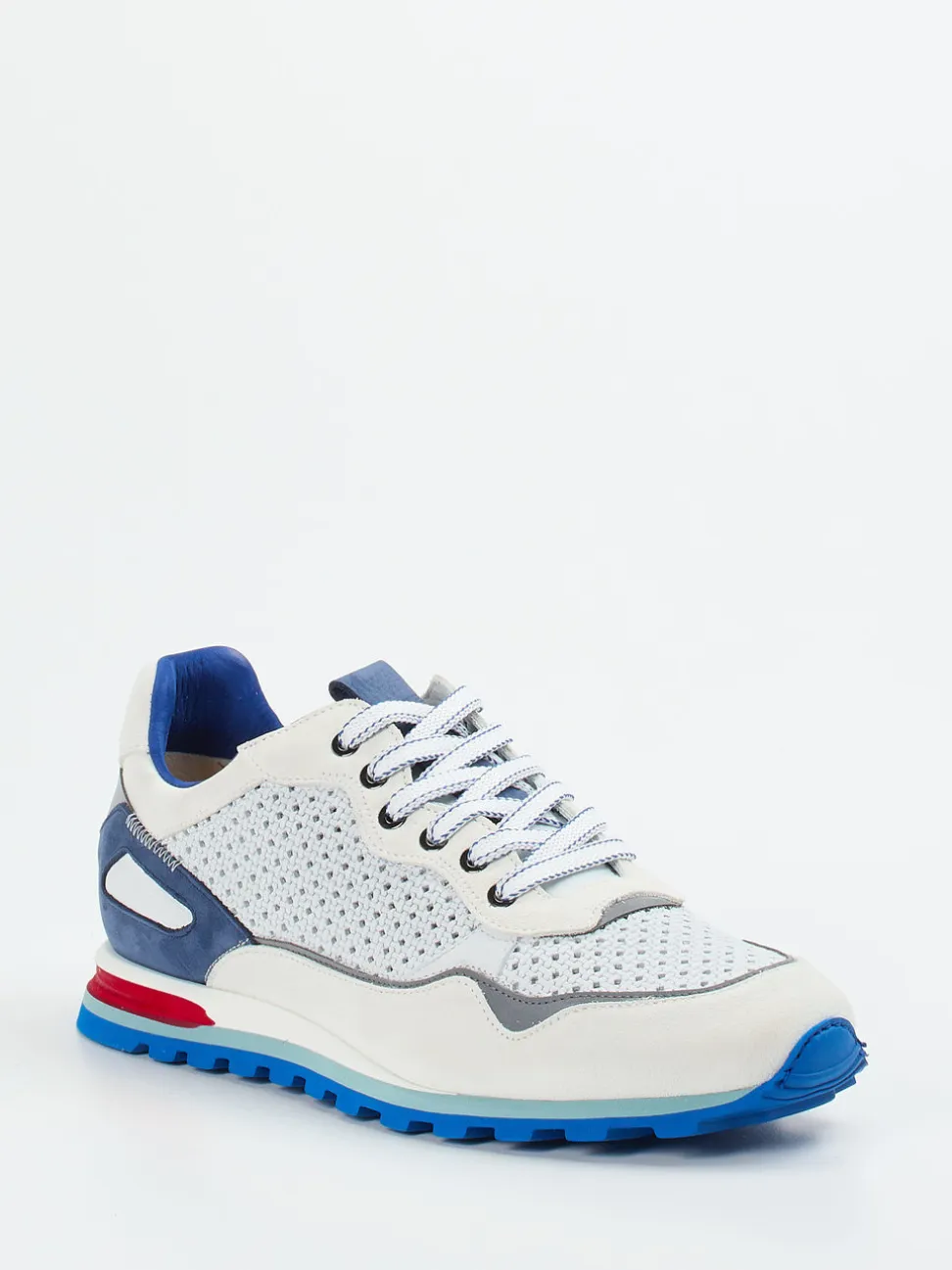 Konstantin Starke – Sneaker aus Leder und Mesh Offwhite