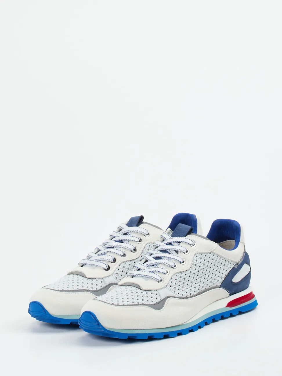 Konstantin Starke – Sneaker aus Leder und Mesh Offwhite