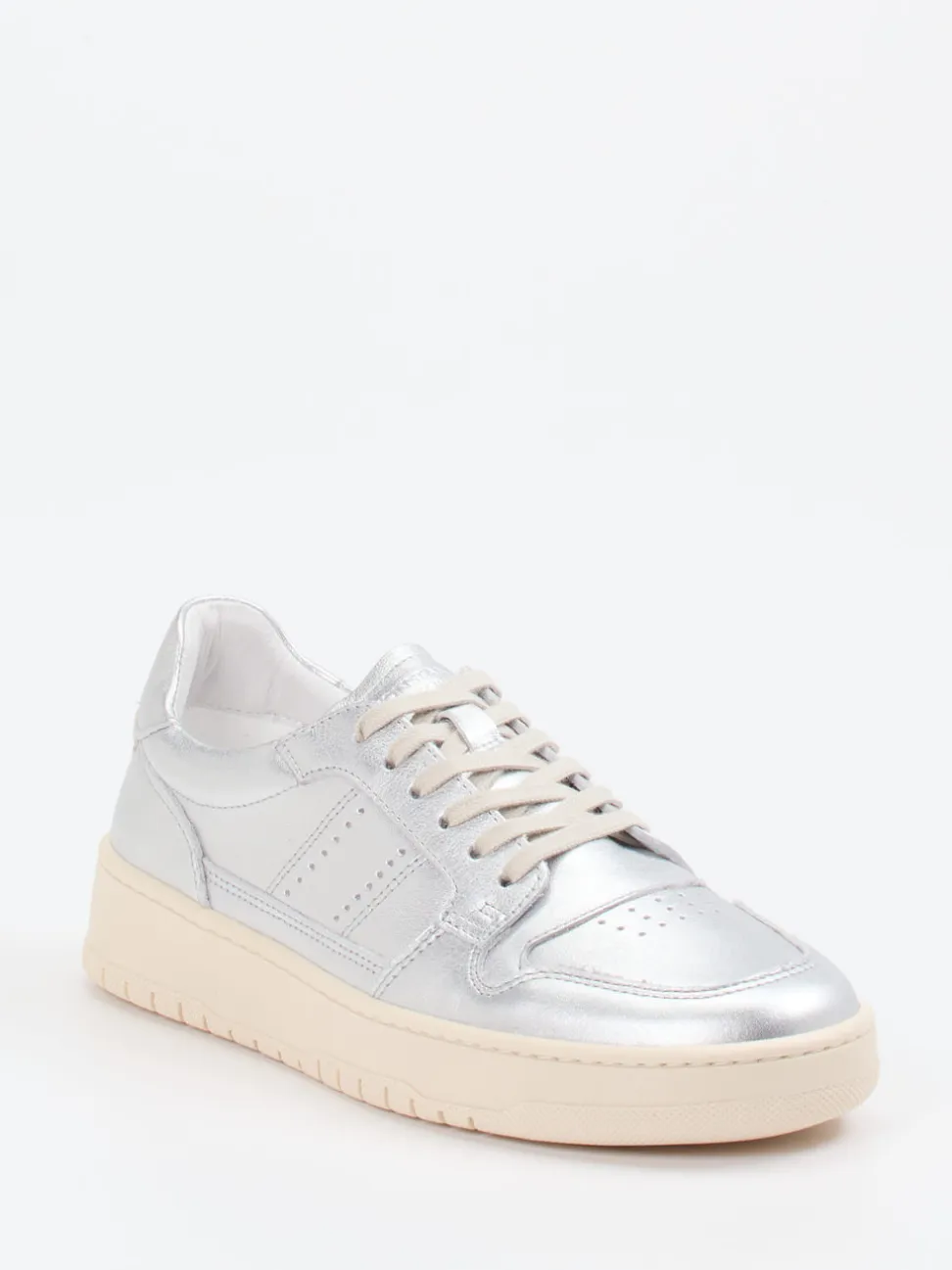 Konstantin Starke – Sneaker aus Kalbleder silber