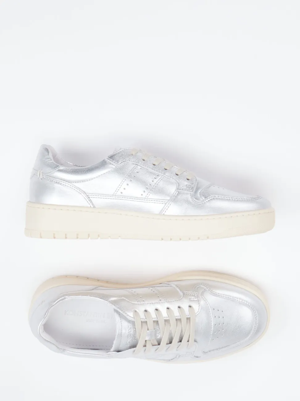 Konstantin Starke – Sneaker aus Kalbleder silber