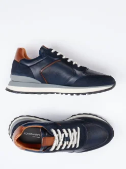 Konstantin Starke – Sneaker aus Veloursleder Dunkelblau