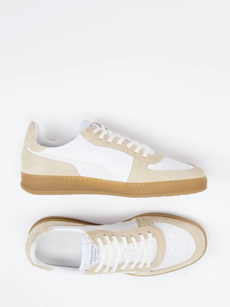 Konstantin Starke – Sneaker aus Leder in Weiß-Beige